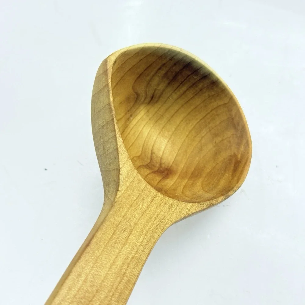Hand Carved Hickory Ladle Pour Spout Primitive Farmhouse Kitchen Heritageware